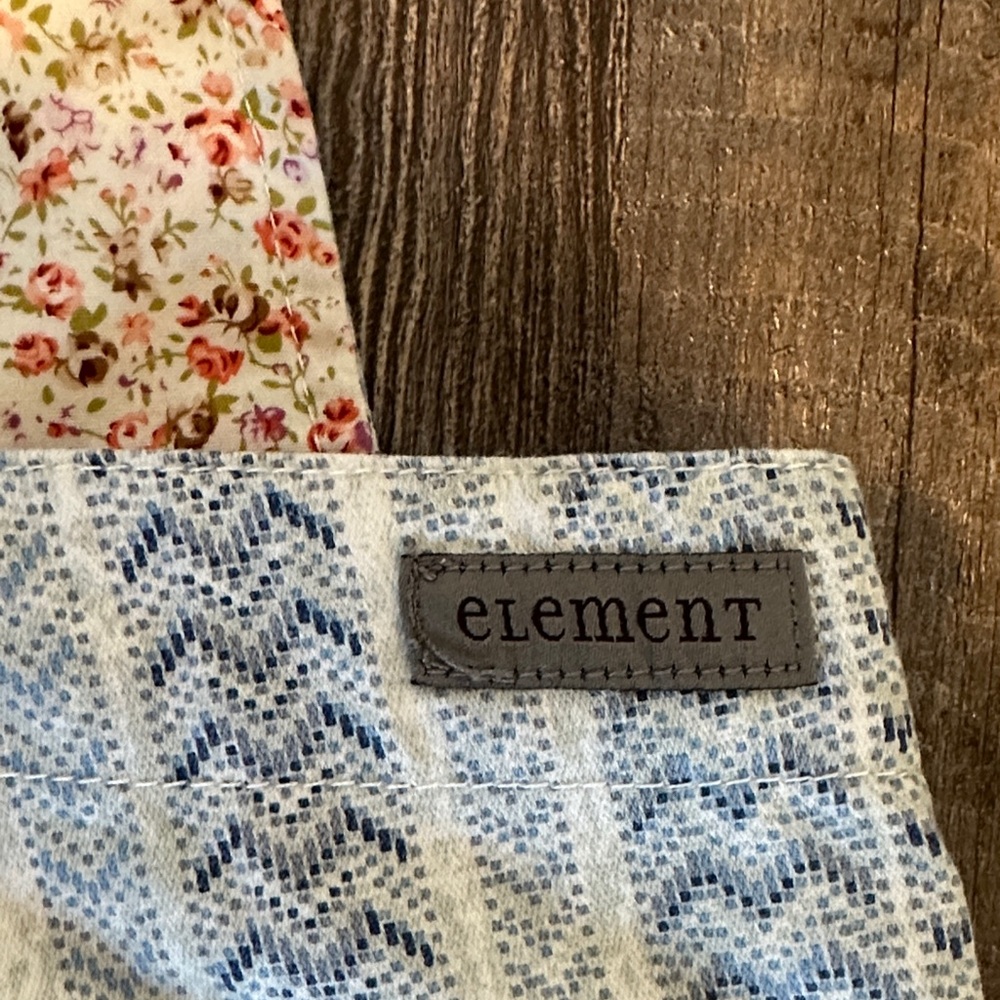 Element Blue & Cream Patterned Short Overalls(runs small) - Picture 2 of 8